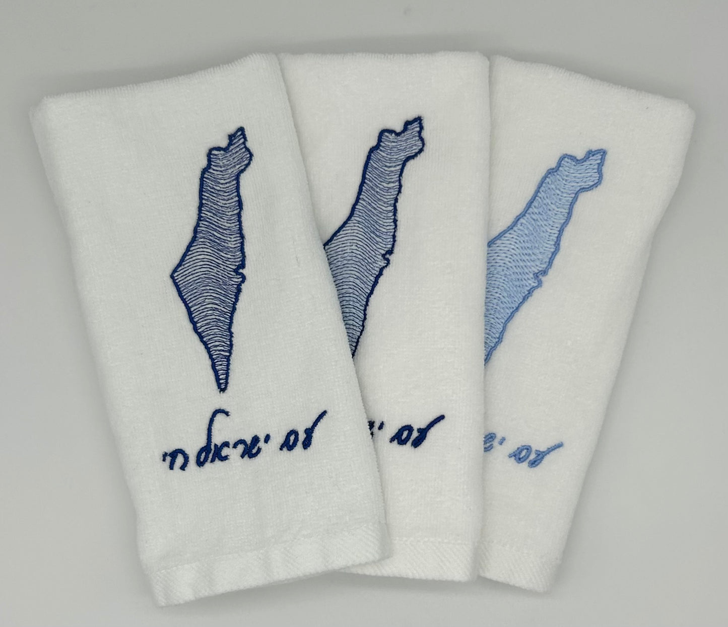 Hand Towels - Wave Filled Israeli Map