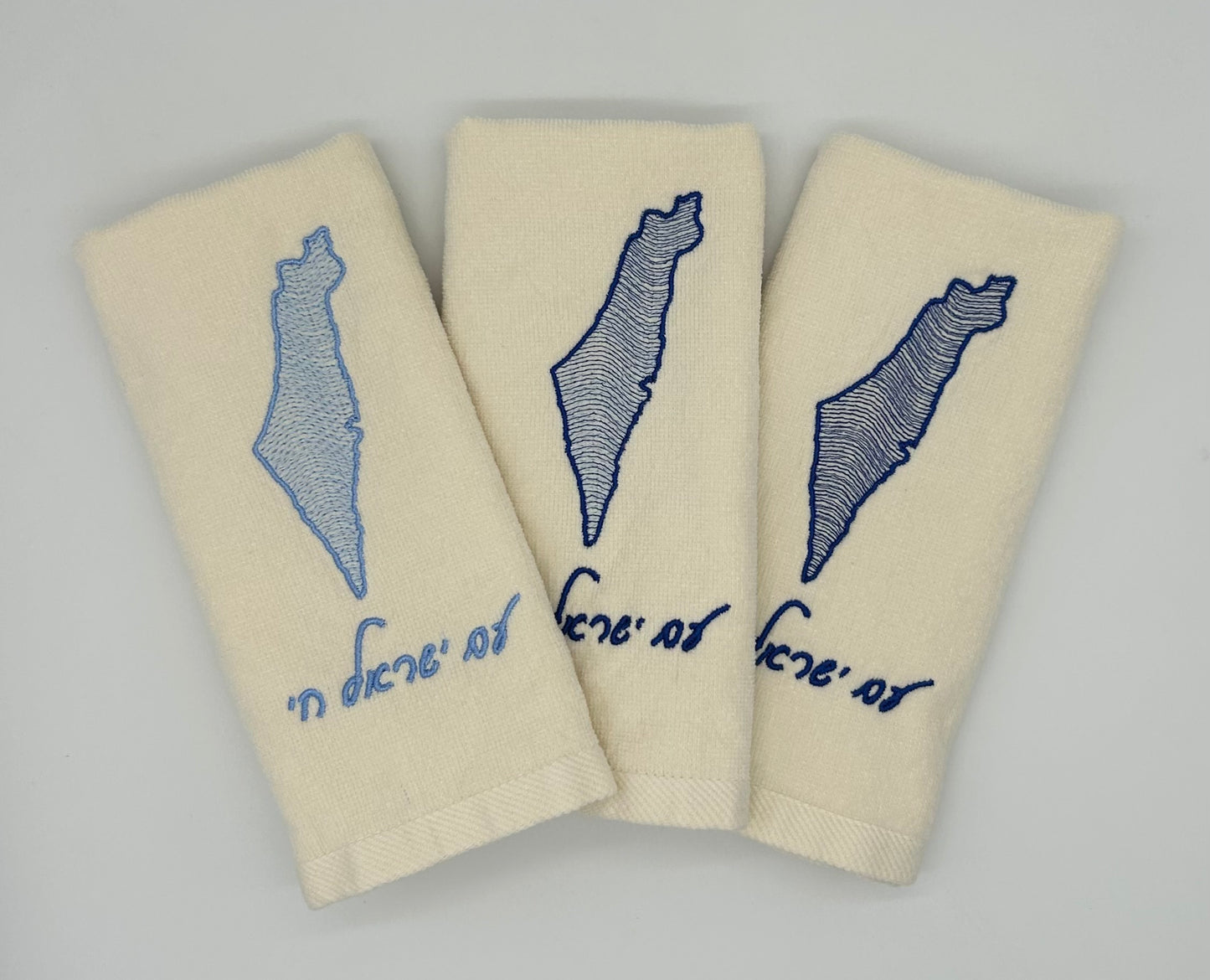 Hand Towels - Wave Filled Israeli Map