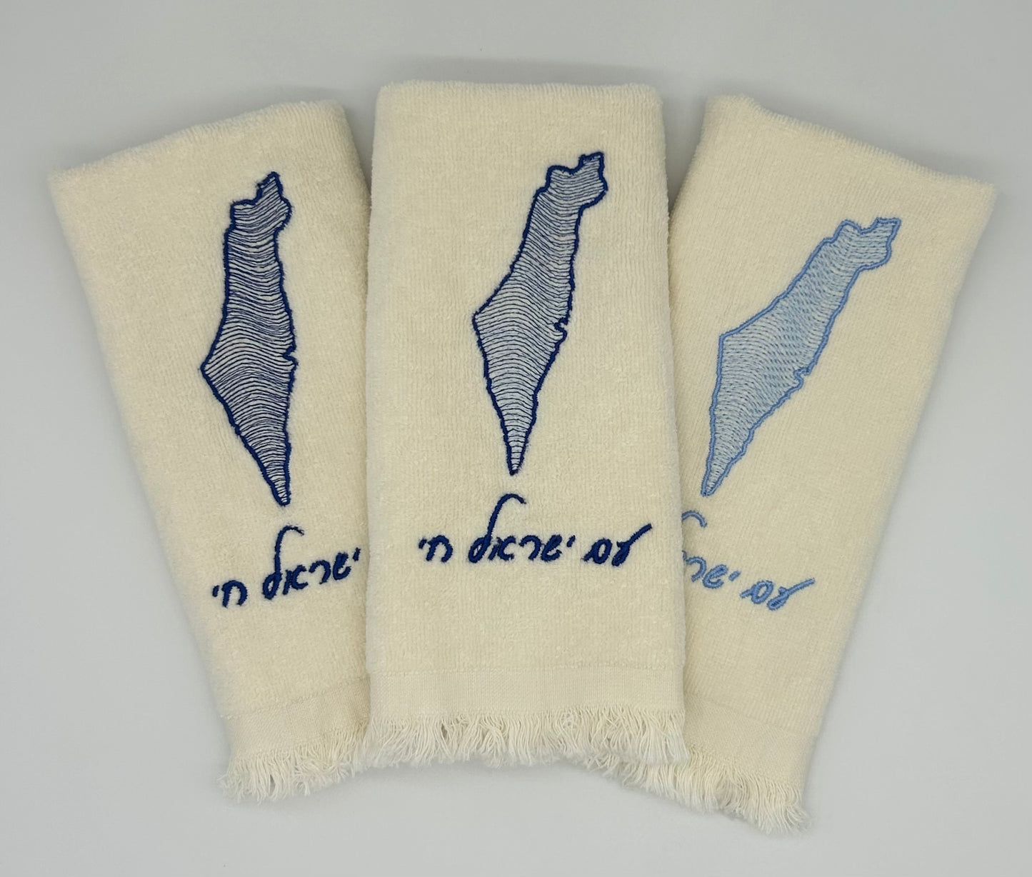 Hand Towels - Wave Filled Israeli Map