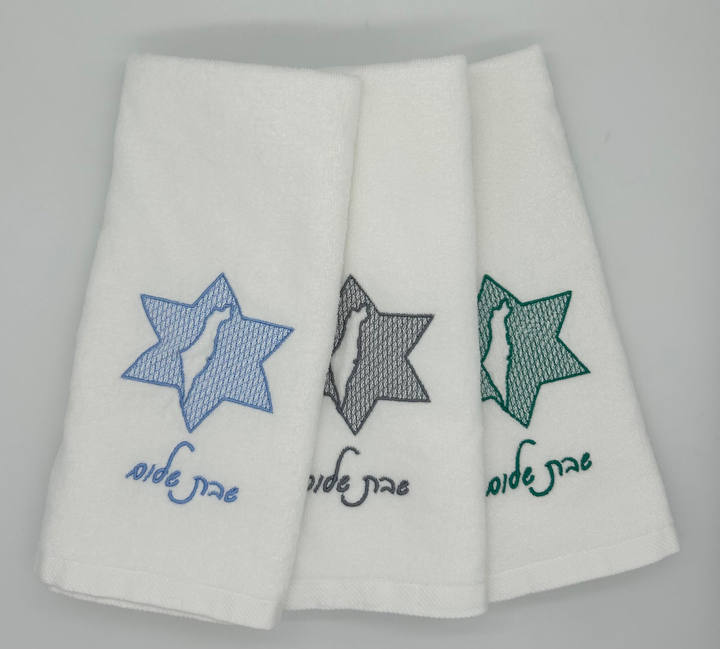 Hand Towels - Embossed Israeli Map
