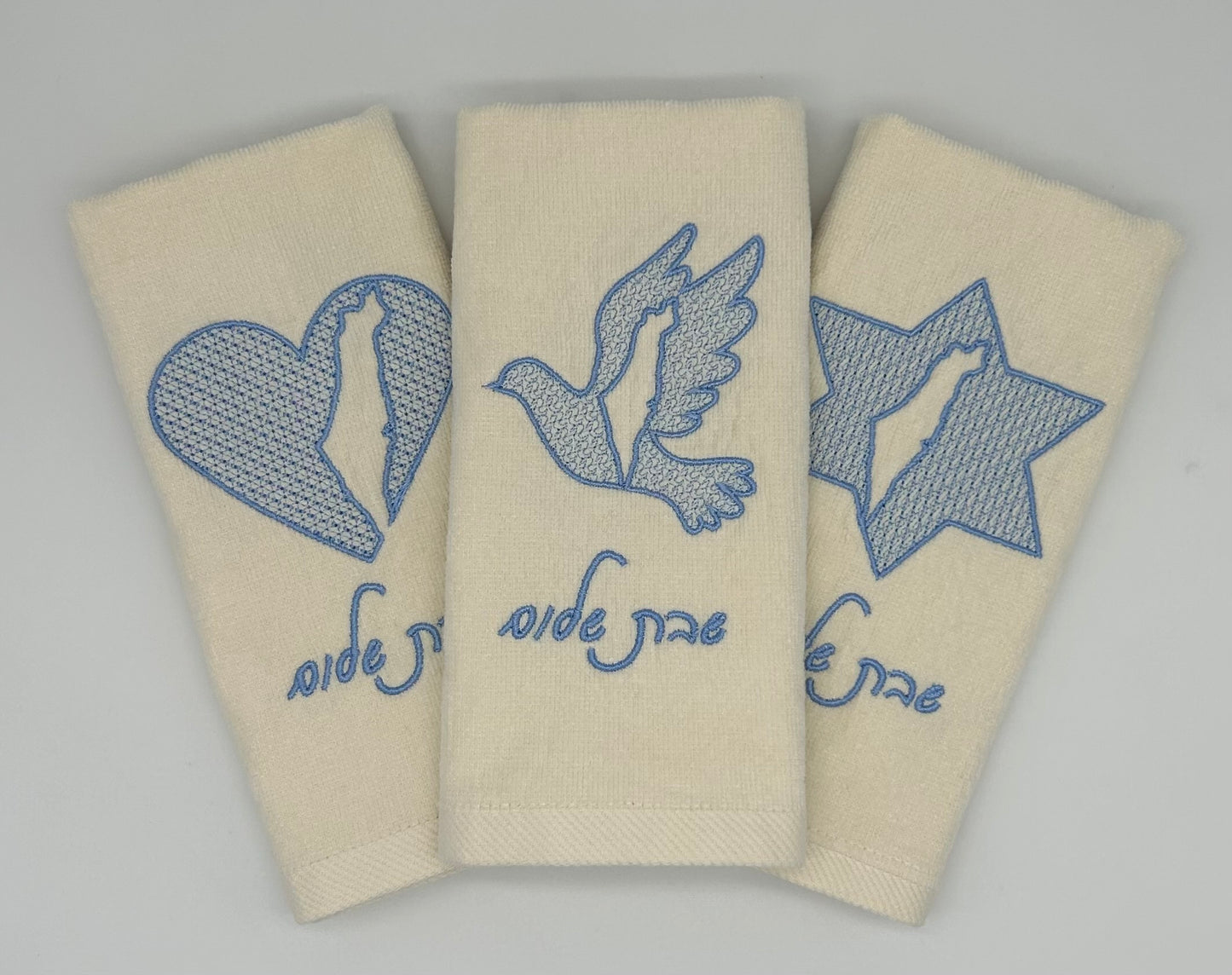 Hand Towels - Embossed Israeli Map