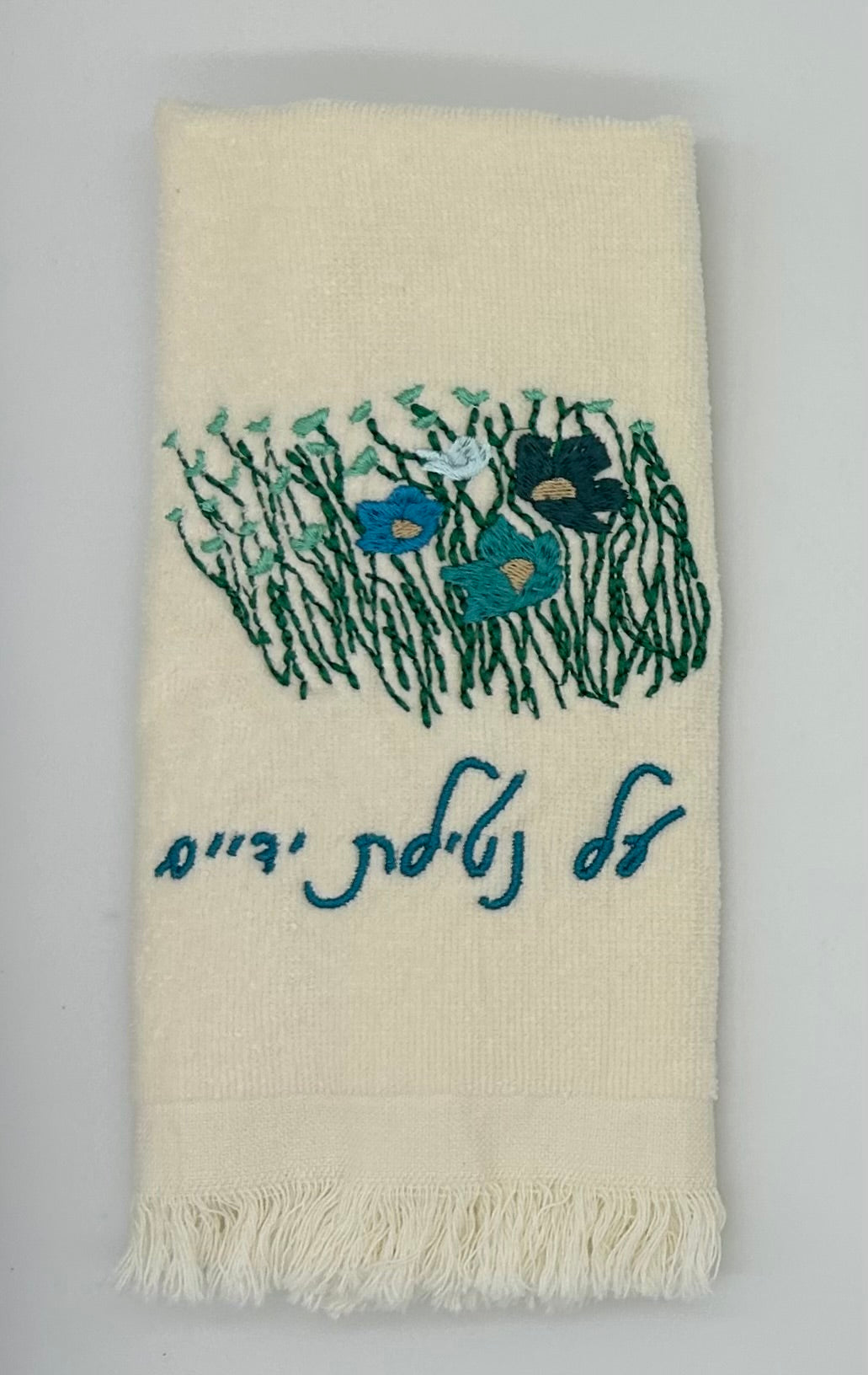 Hand Towels - Aqua Wildflowers