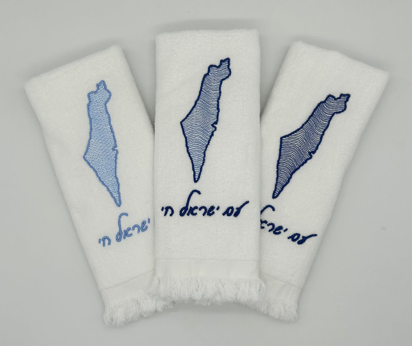 Hand Towels - Wave Filled Israeli Map