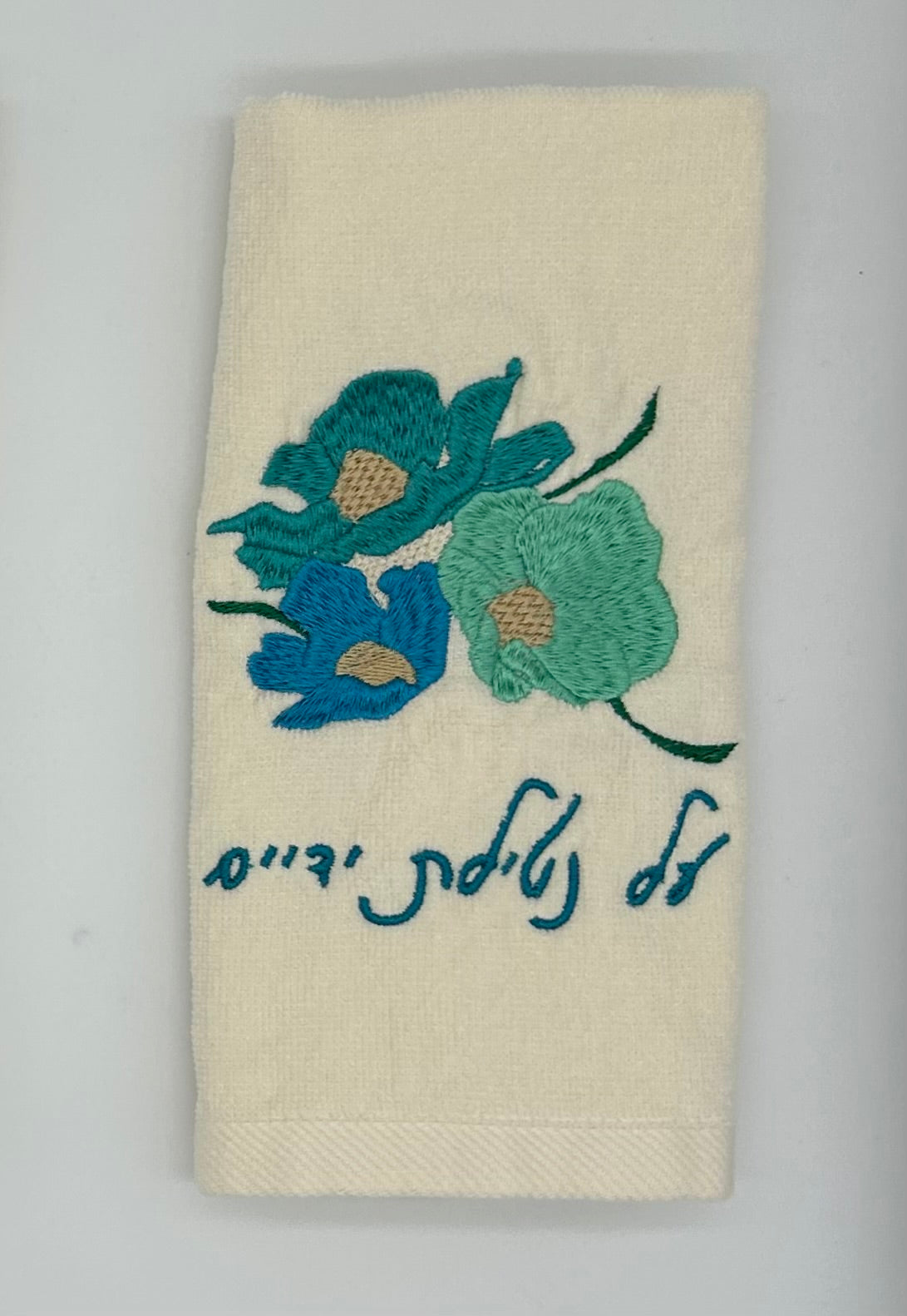 Hand Towels - Aqua Wildflowers