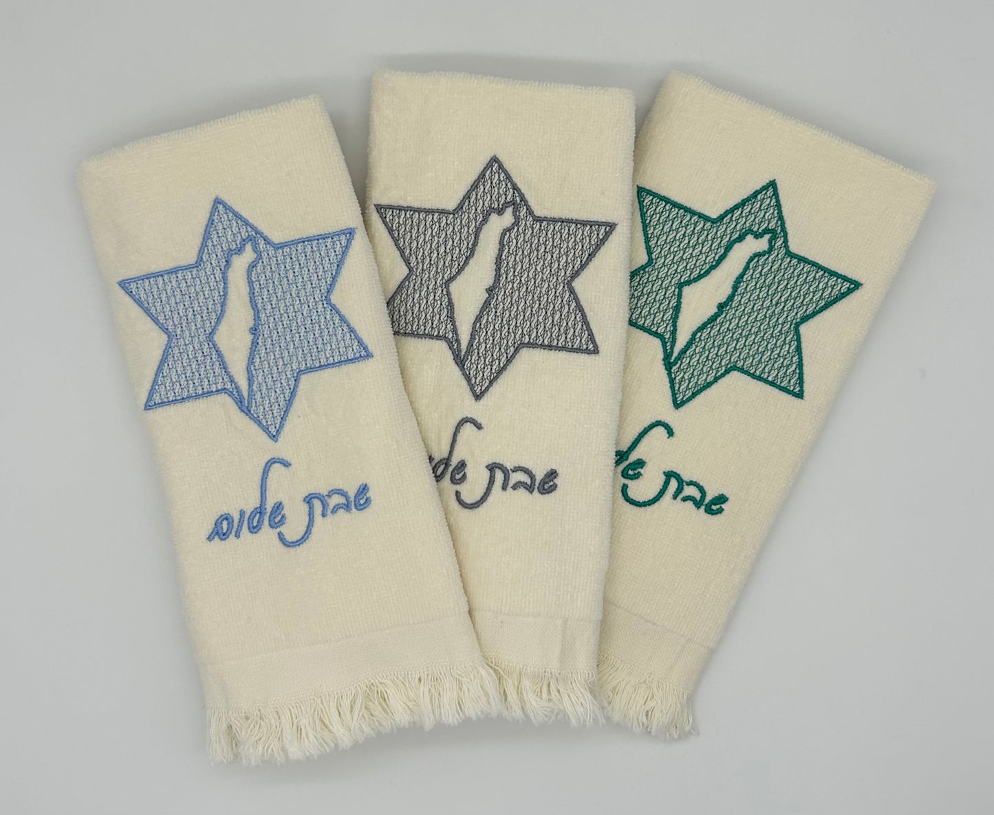 Hand Towels - Embossed Israeli Map