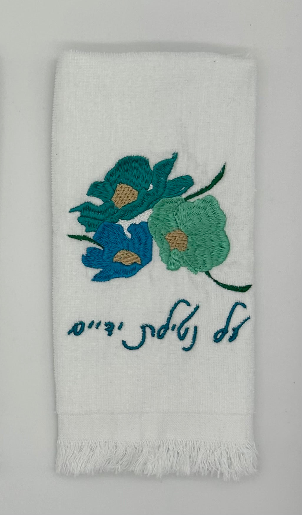 Hand Towels - Aqua Wildflowers