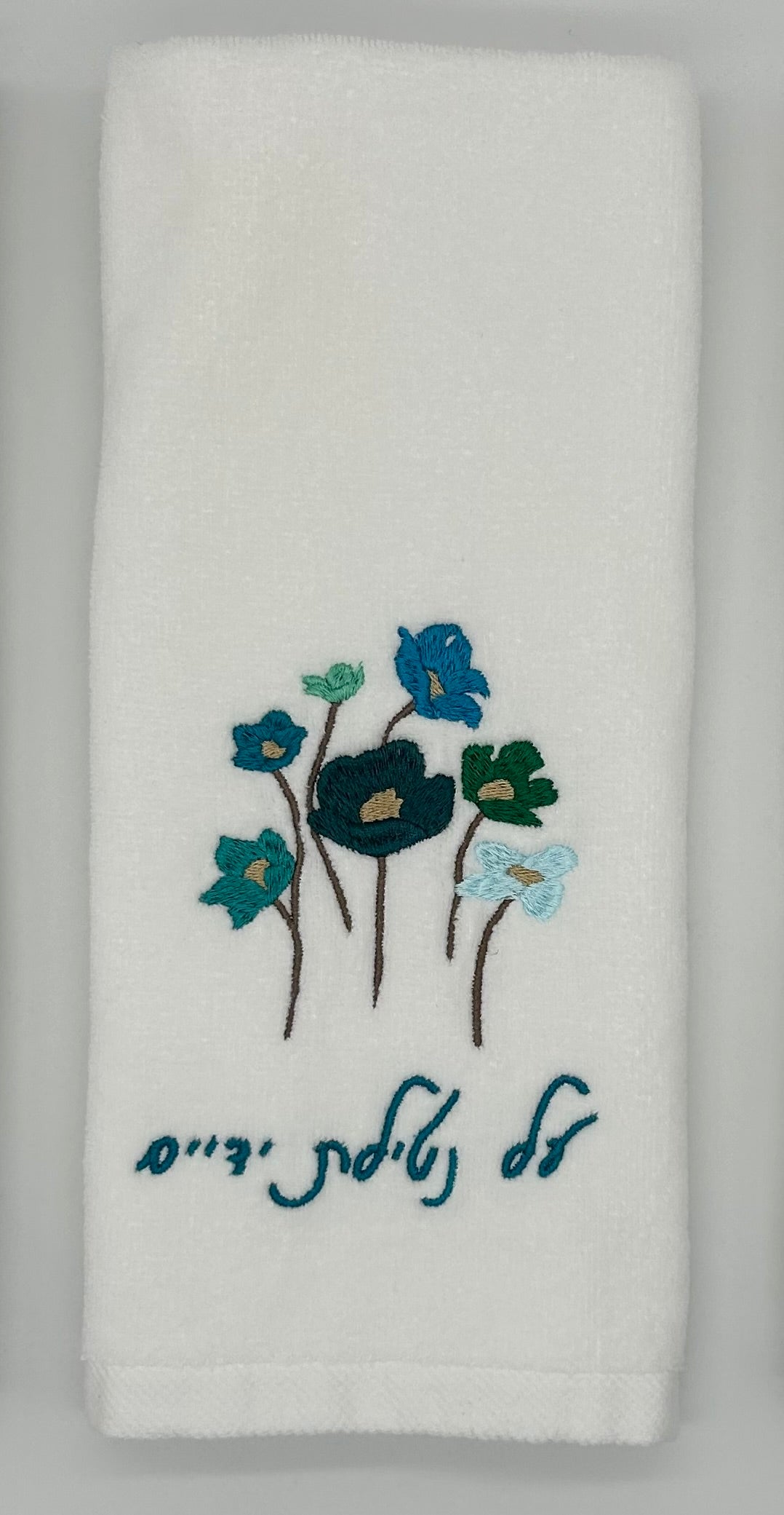 Hand Towels - Aqua Wildflowers