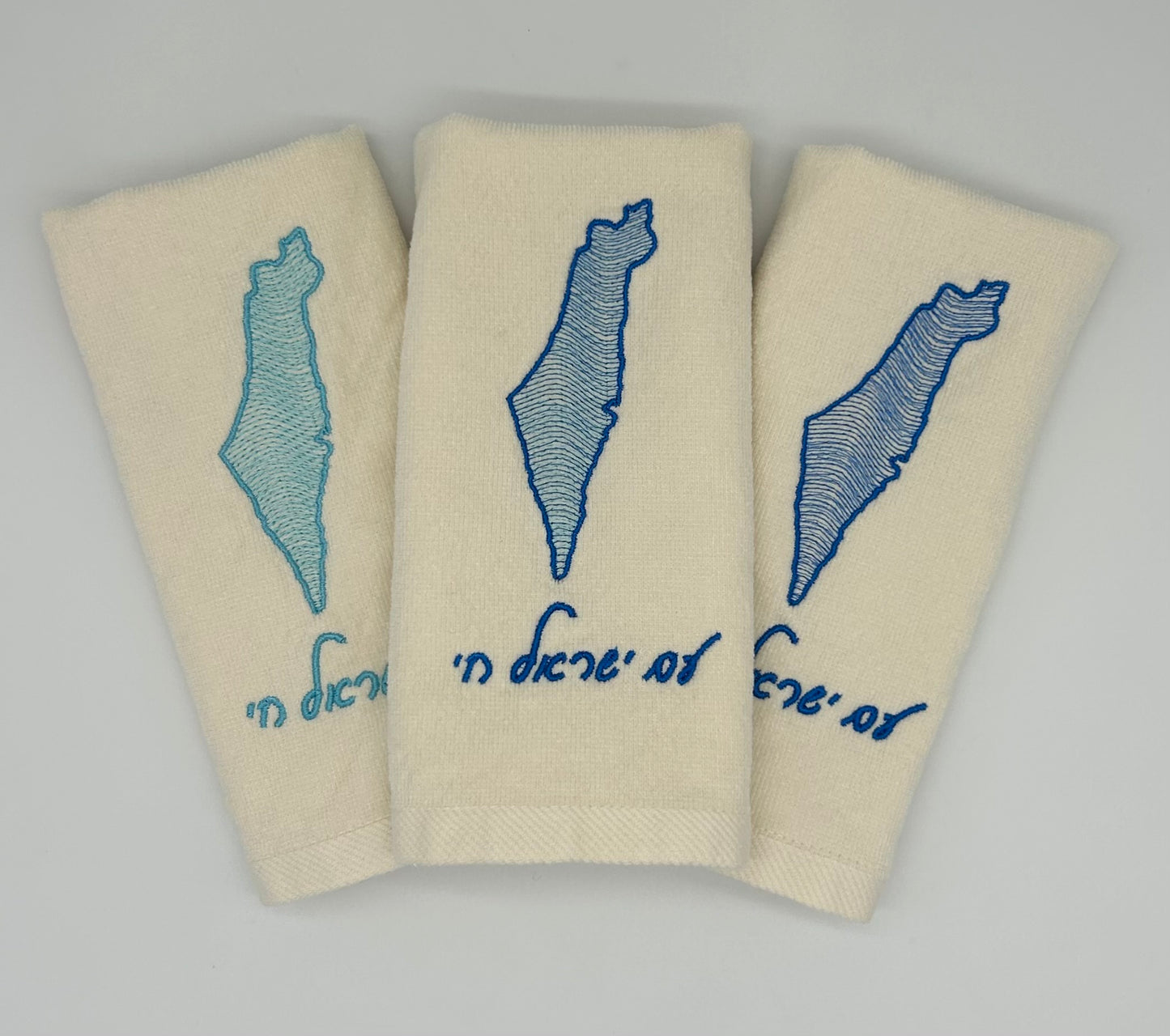 Hand Towels - Wave Filled Israeli Map