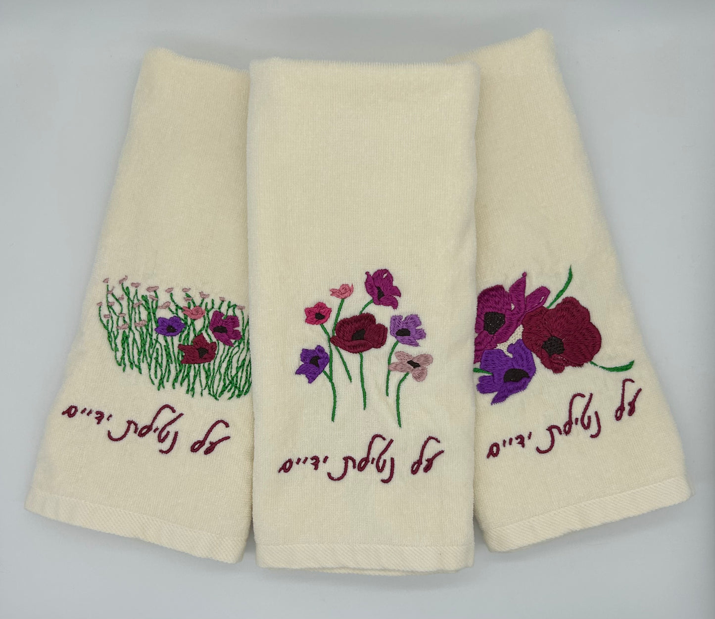 Hand Towels - Fuchsia Wildflowers