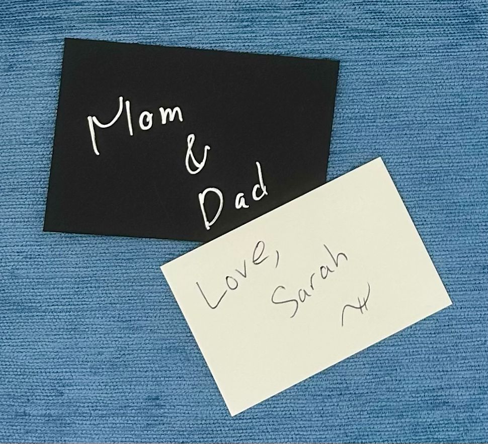 Hand-written gift card