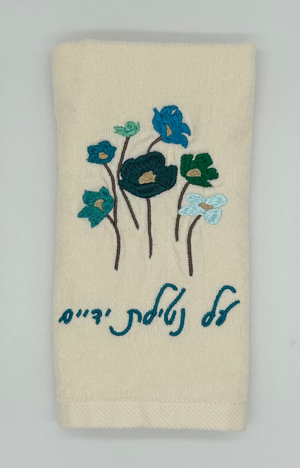 Hand Towels - Aqua Wildflowers