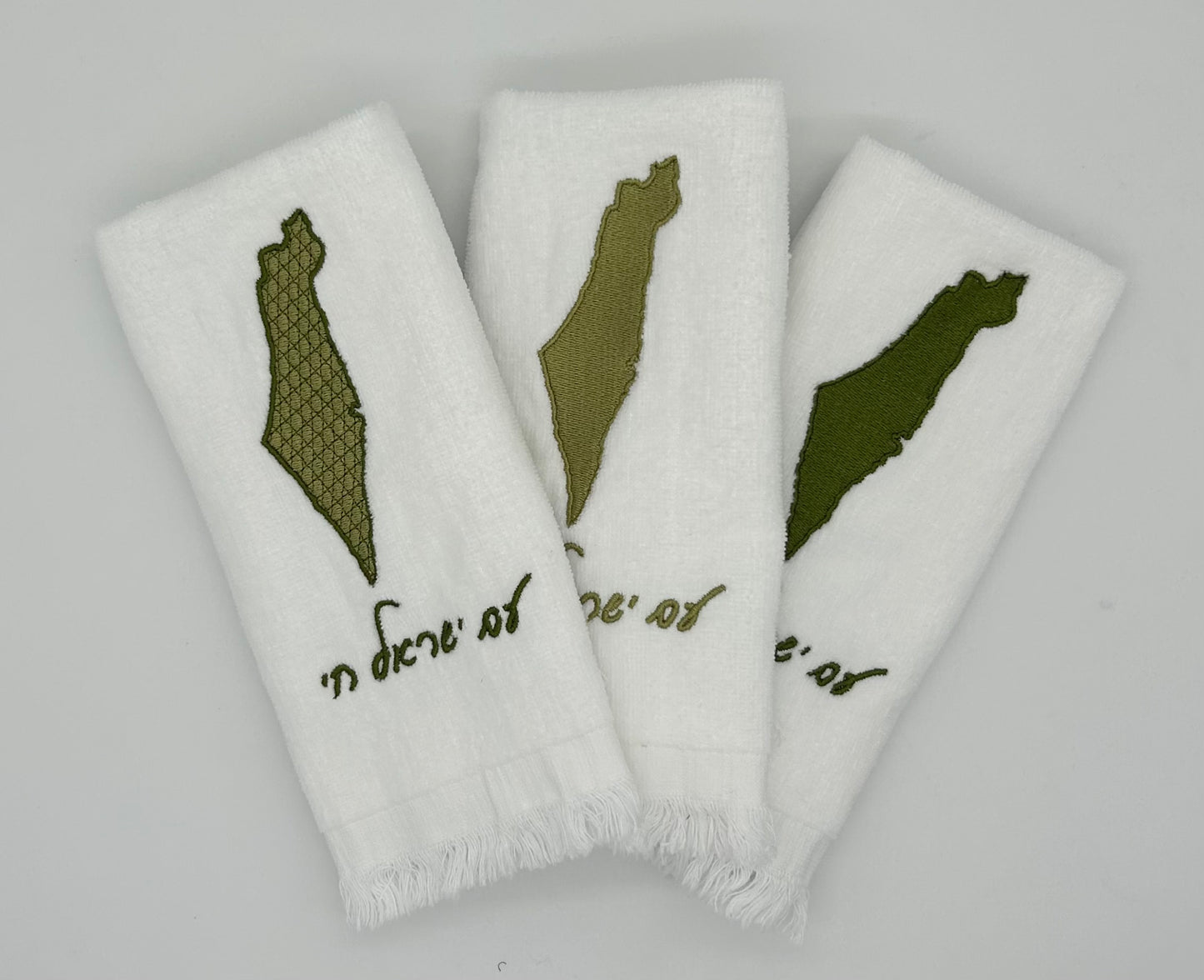 Hand Towels - Magen David Motif Filled Israeli Map