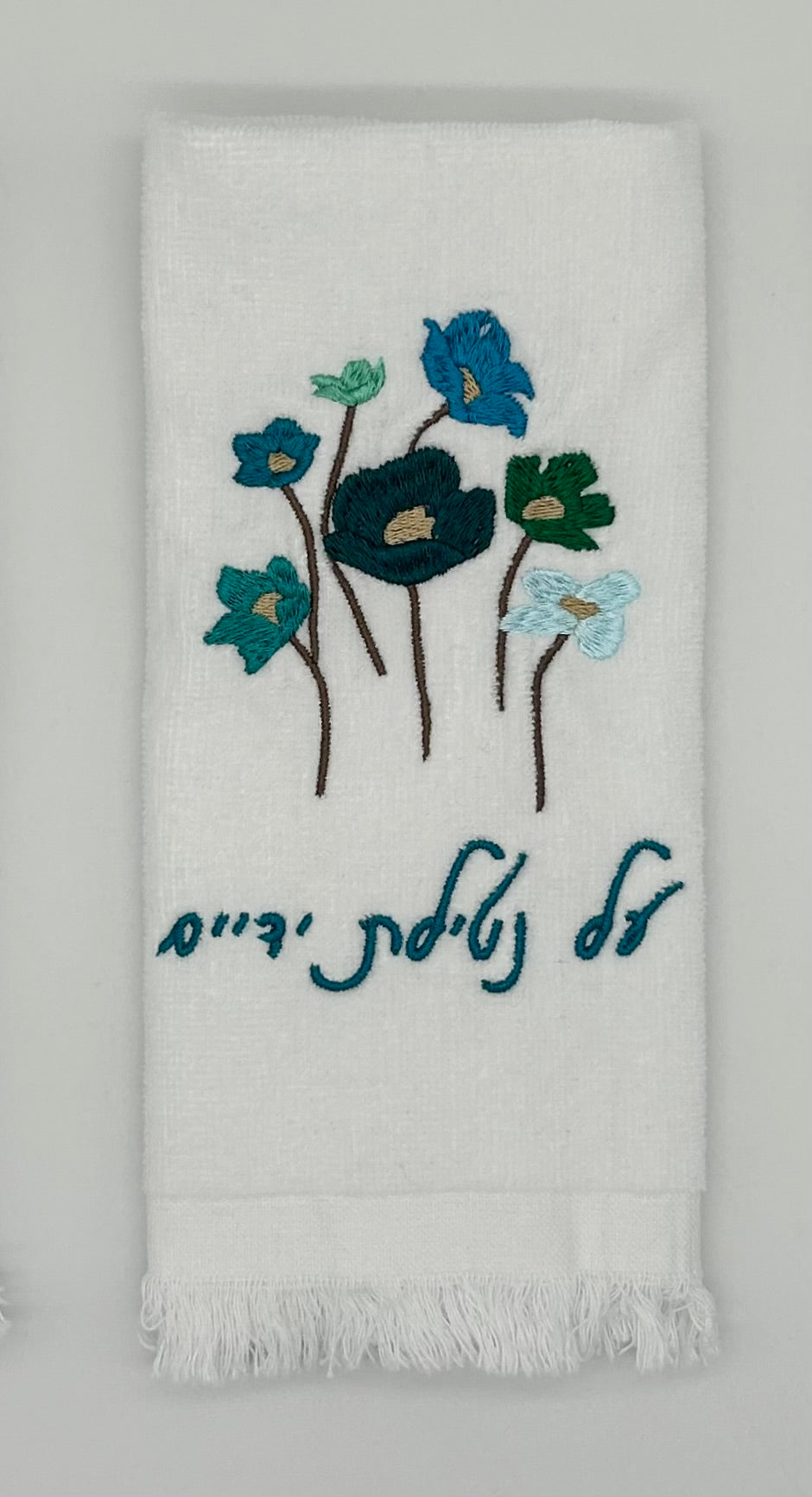 Hand Towels - Aqua Wildflowers