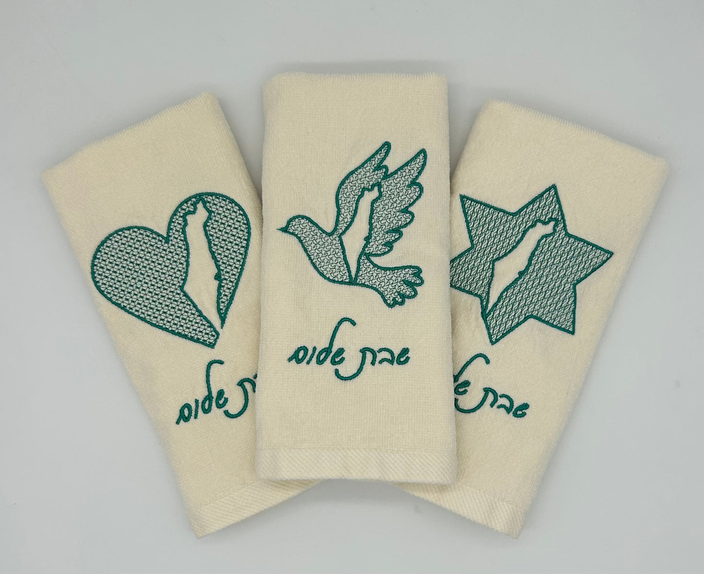 Hand Towels - Embossed Israeli Map