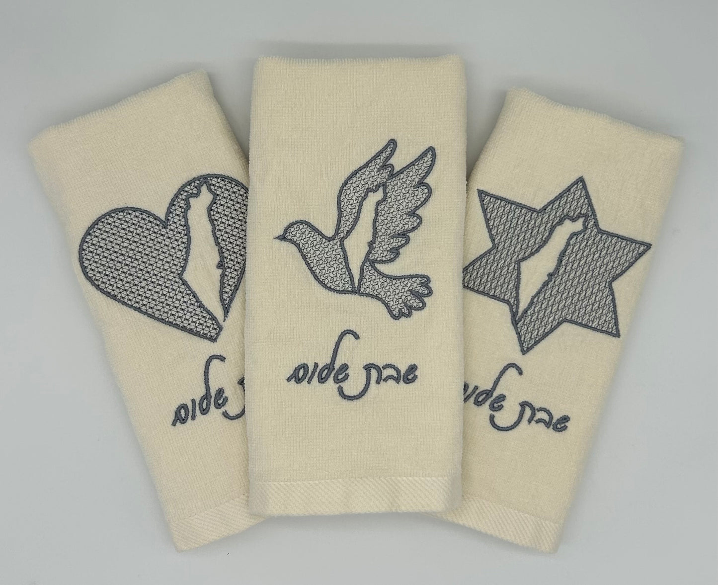 Hand Towels - Embossed Israeli Map