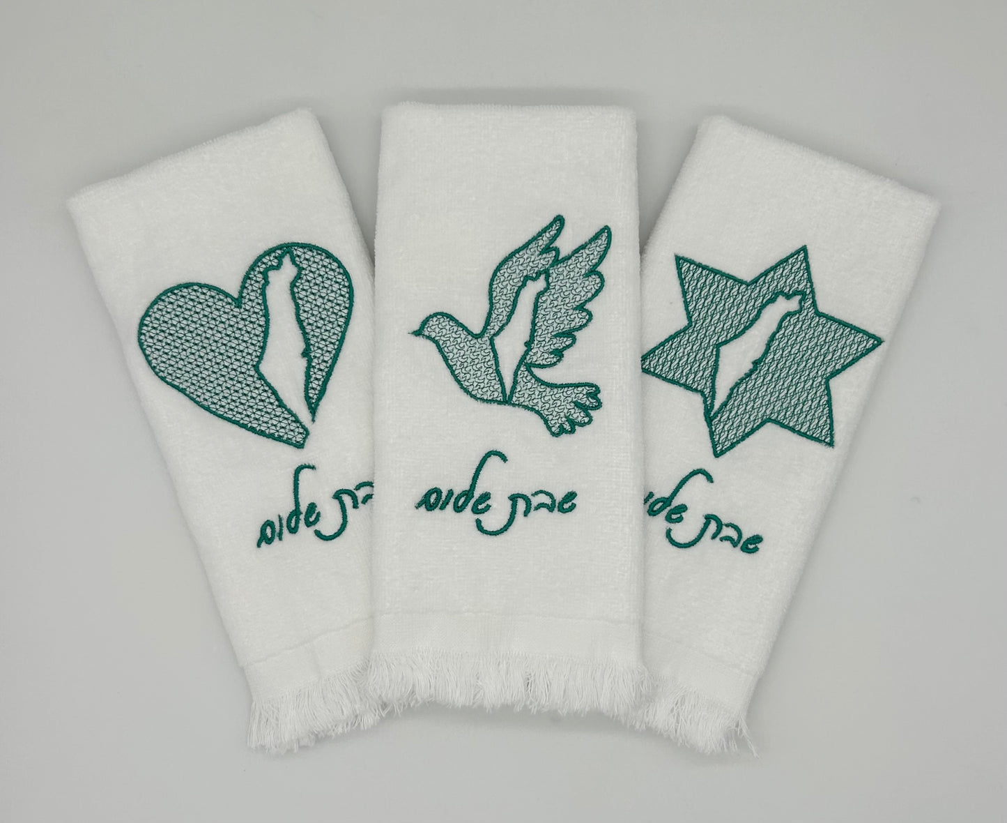 Hand Towels - Embossed Israeli Map