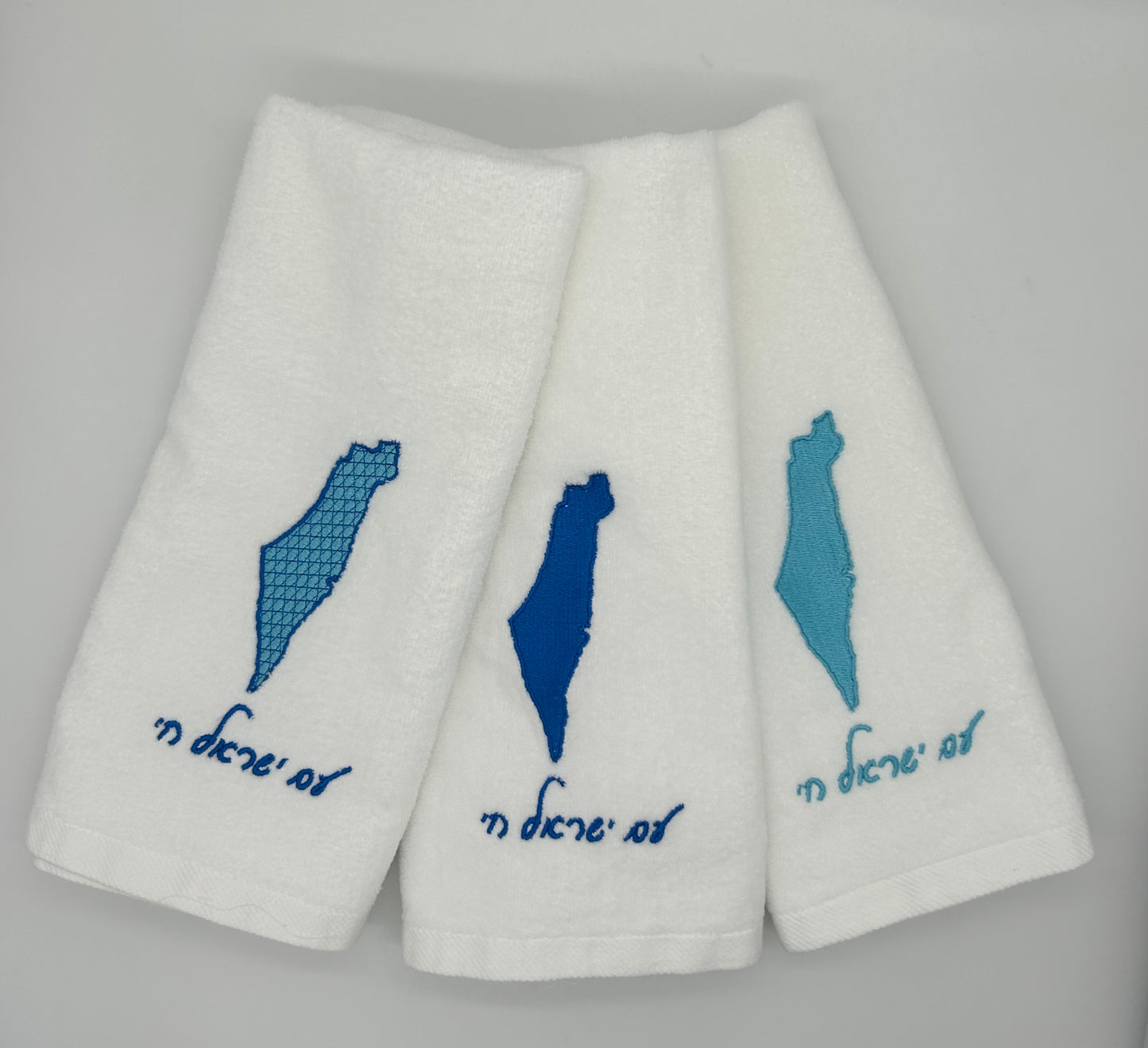 Hand Towels - Magen David Motif Filled Israeli Map