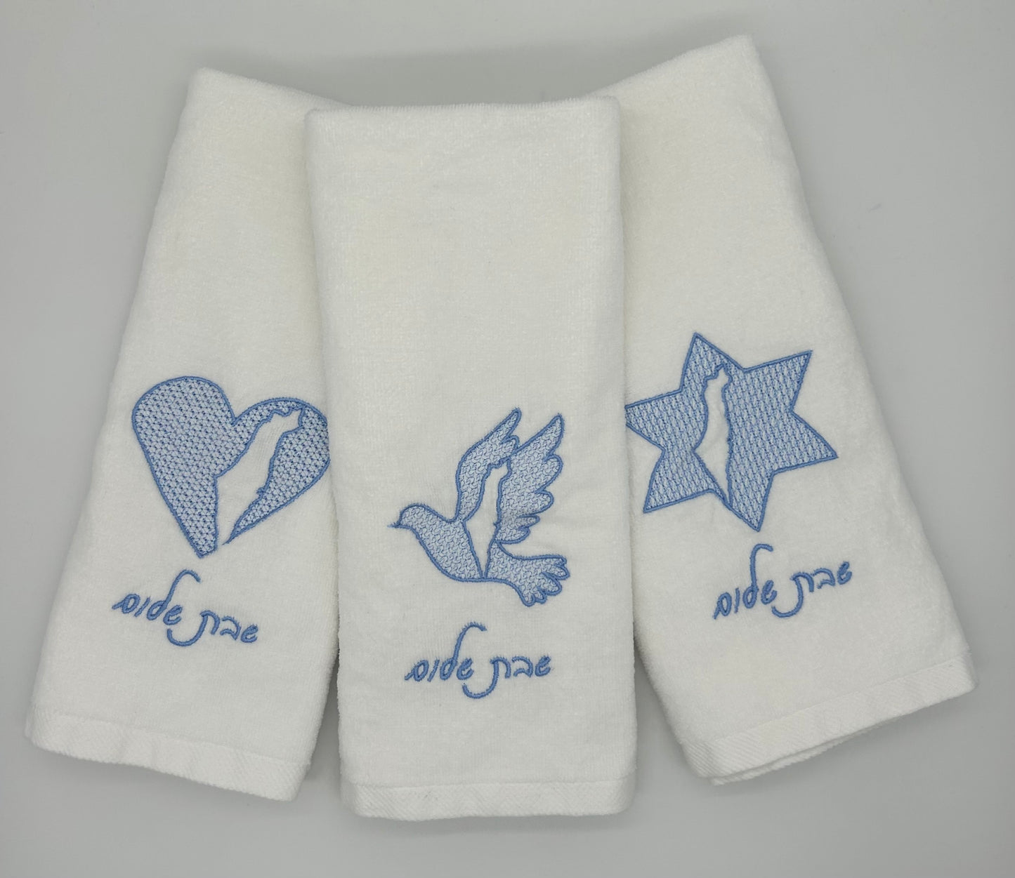 Hand Towels - Embossed Israeli Map