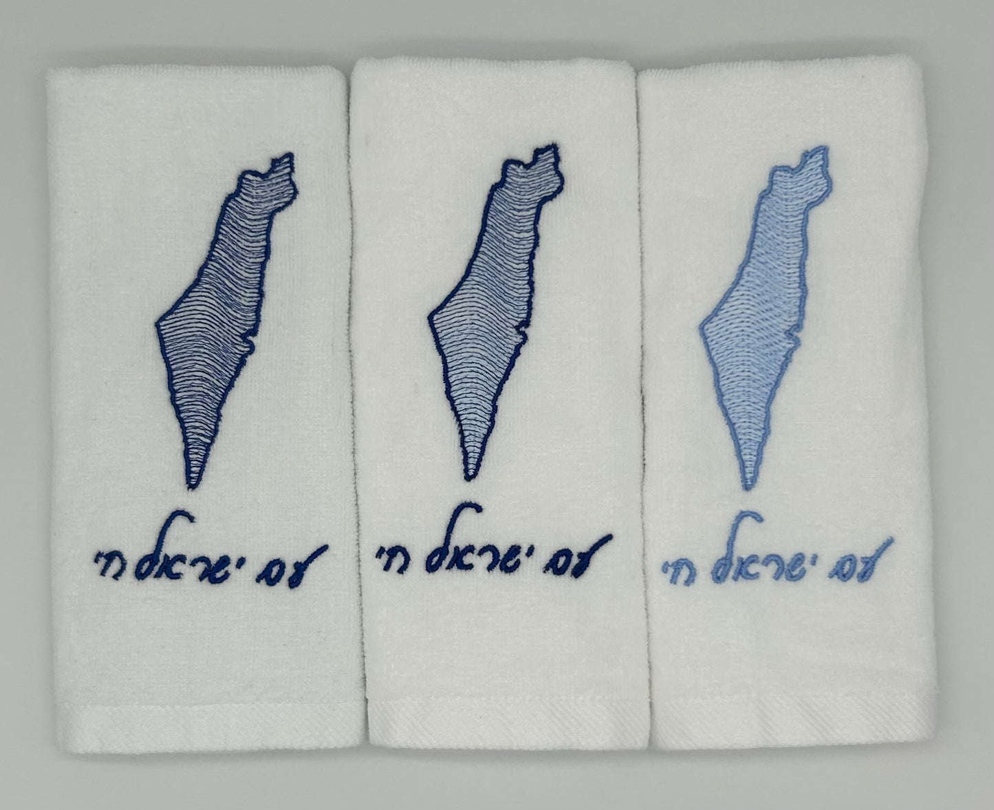 Hand Towels - Wave Filled Israeli Map