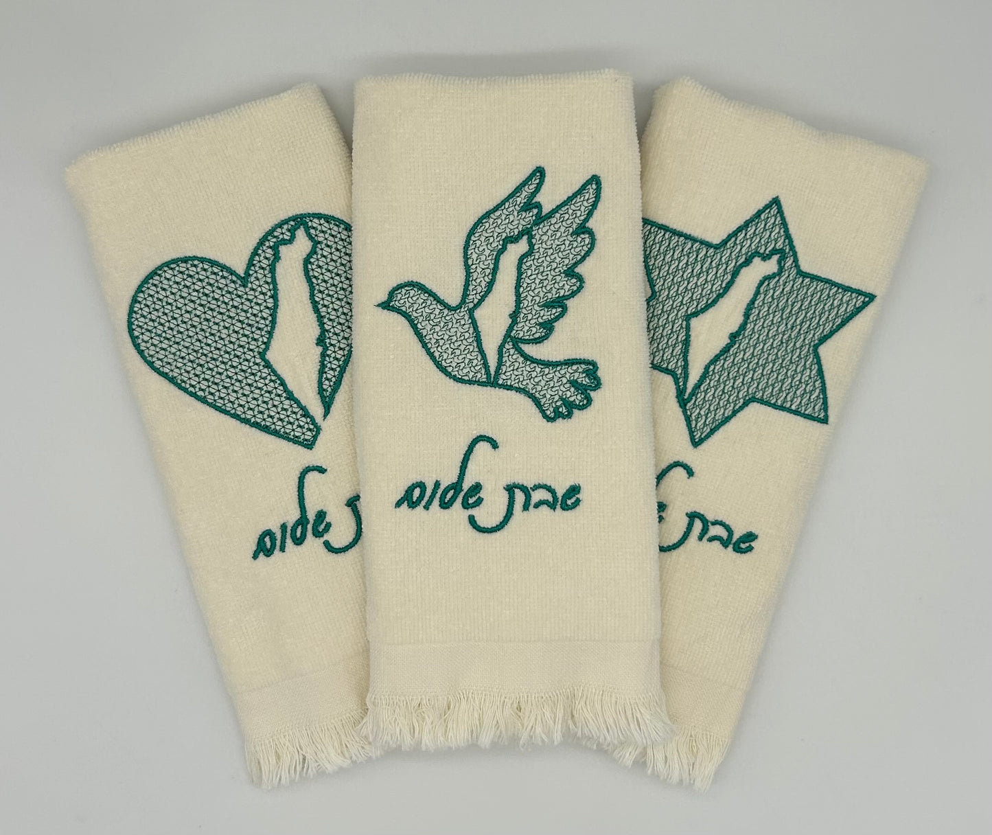 Hand Towels - Embossed Israeli Map
