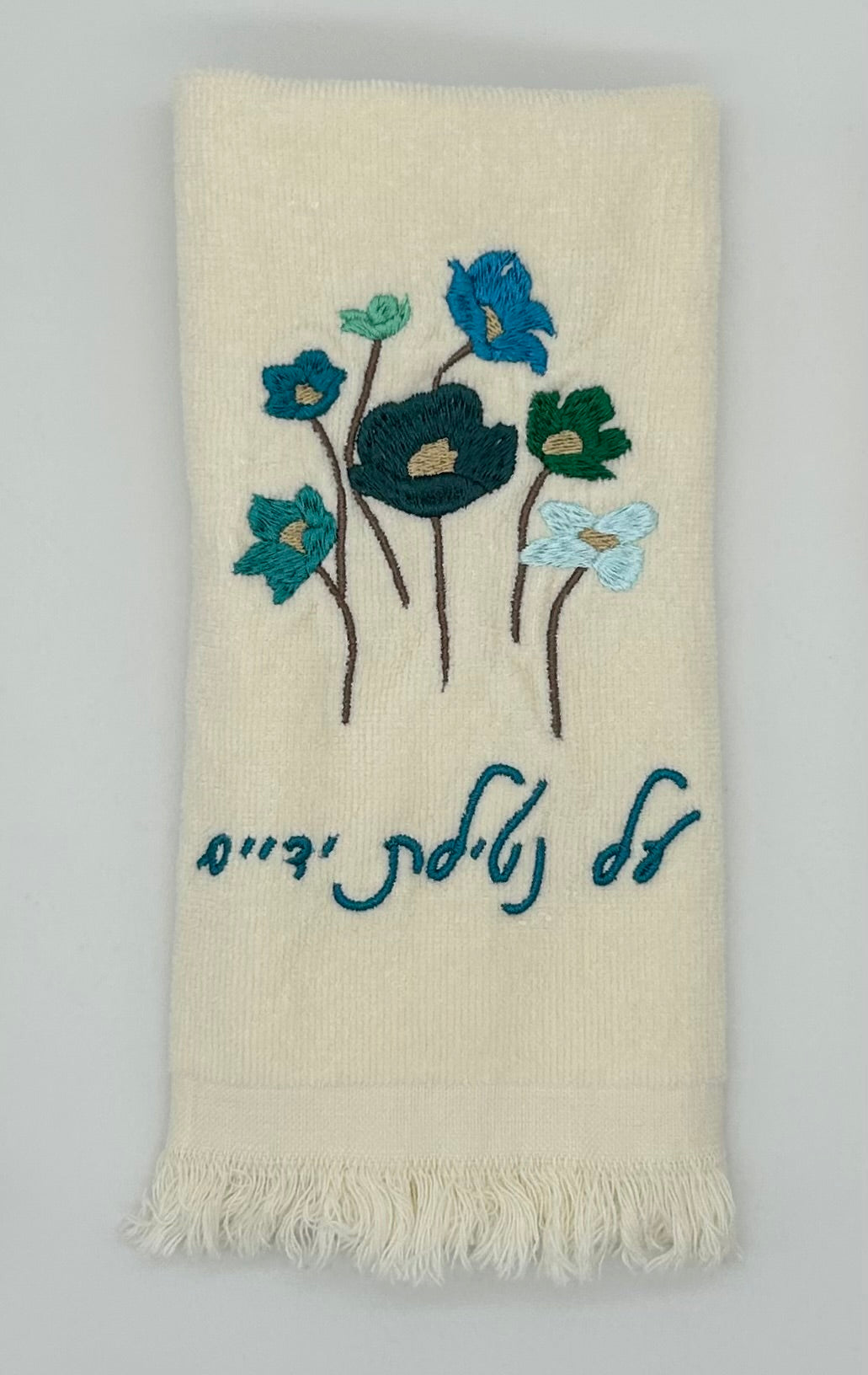 Hand Towels - Aqua Wildflowers