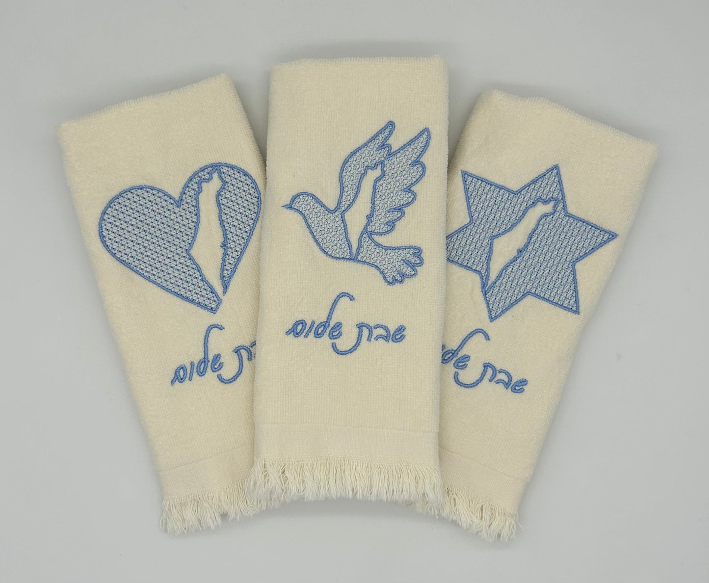 Hand Towels - Embossed Israeli Map