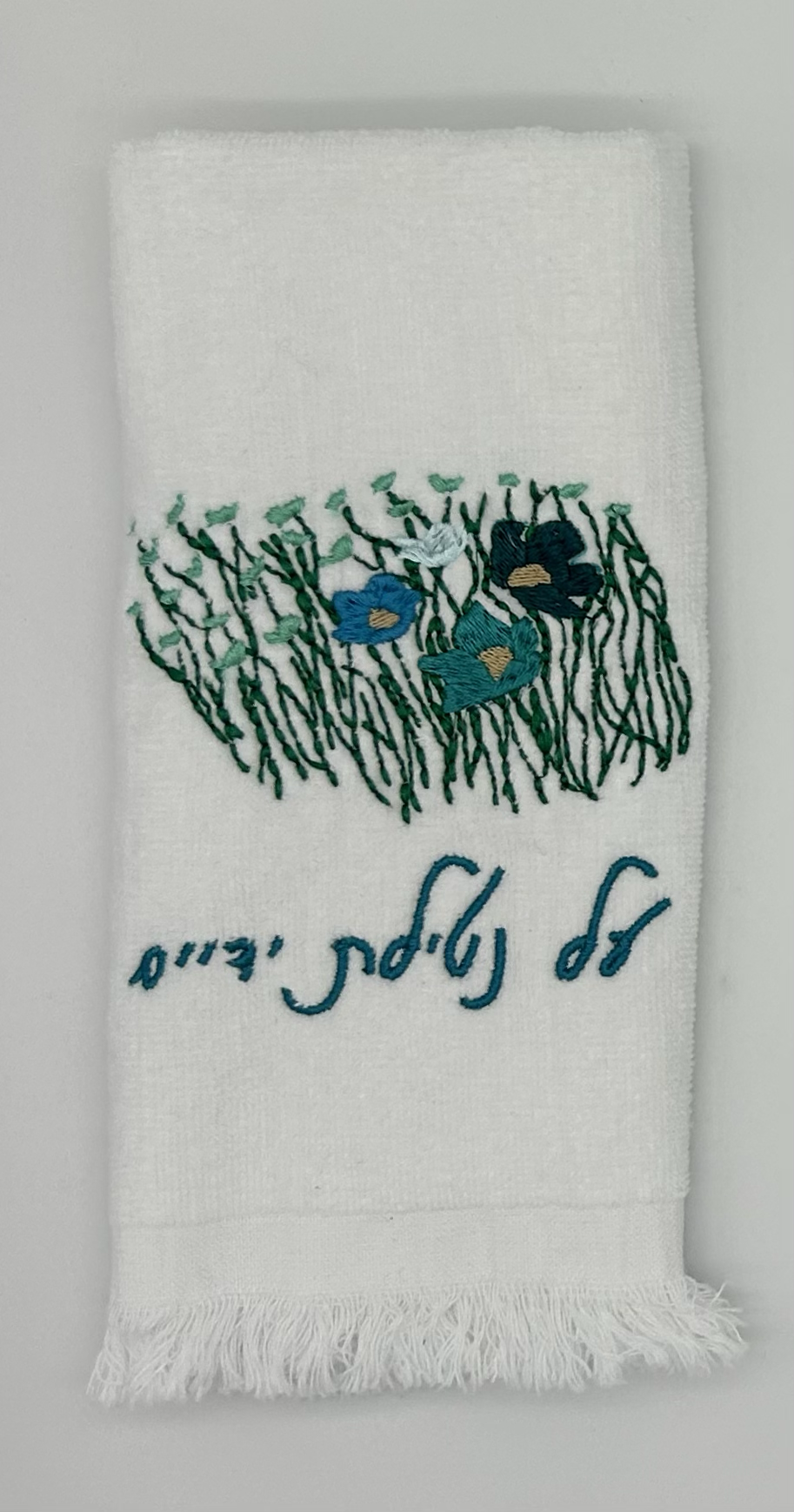 Hand Towels - Aqua Wildflowers
