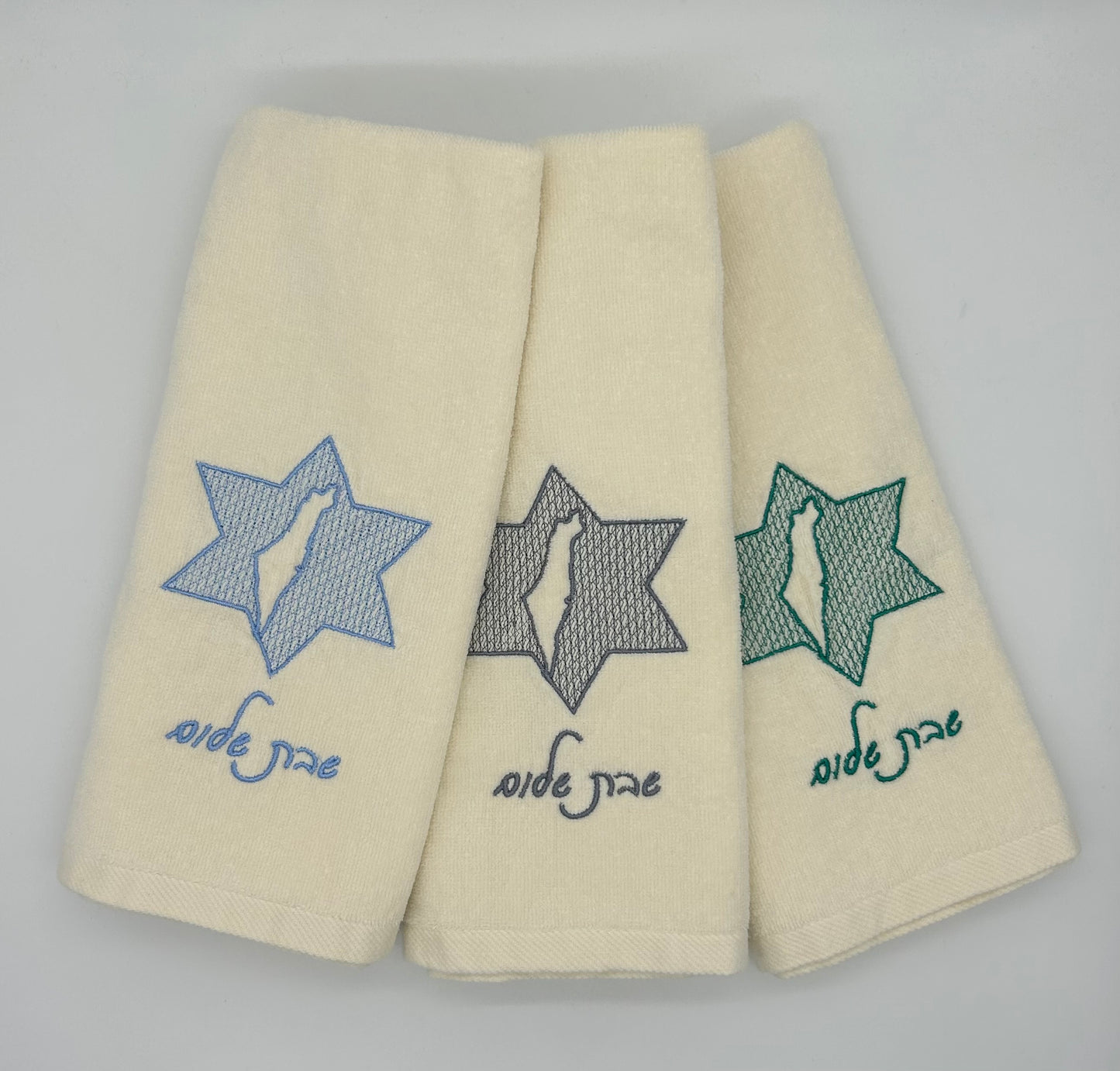 Hand Towels - Embossed Israeli Map