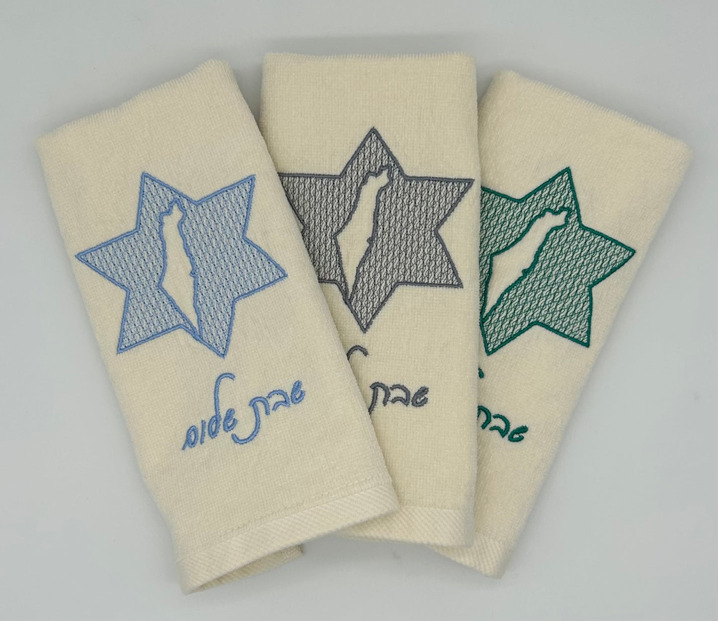 Hand Towels - Embossed Israeli Map