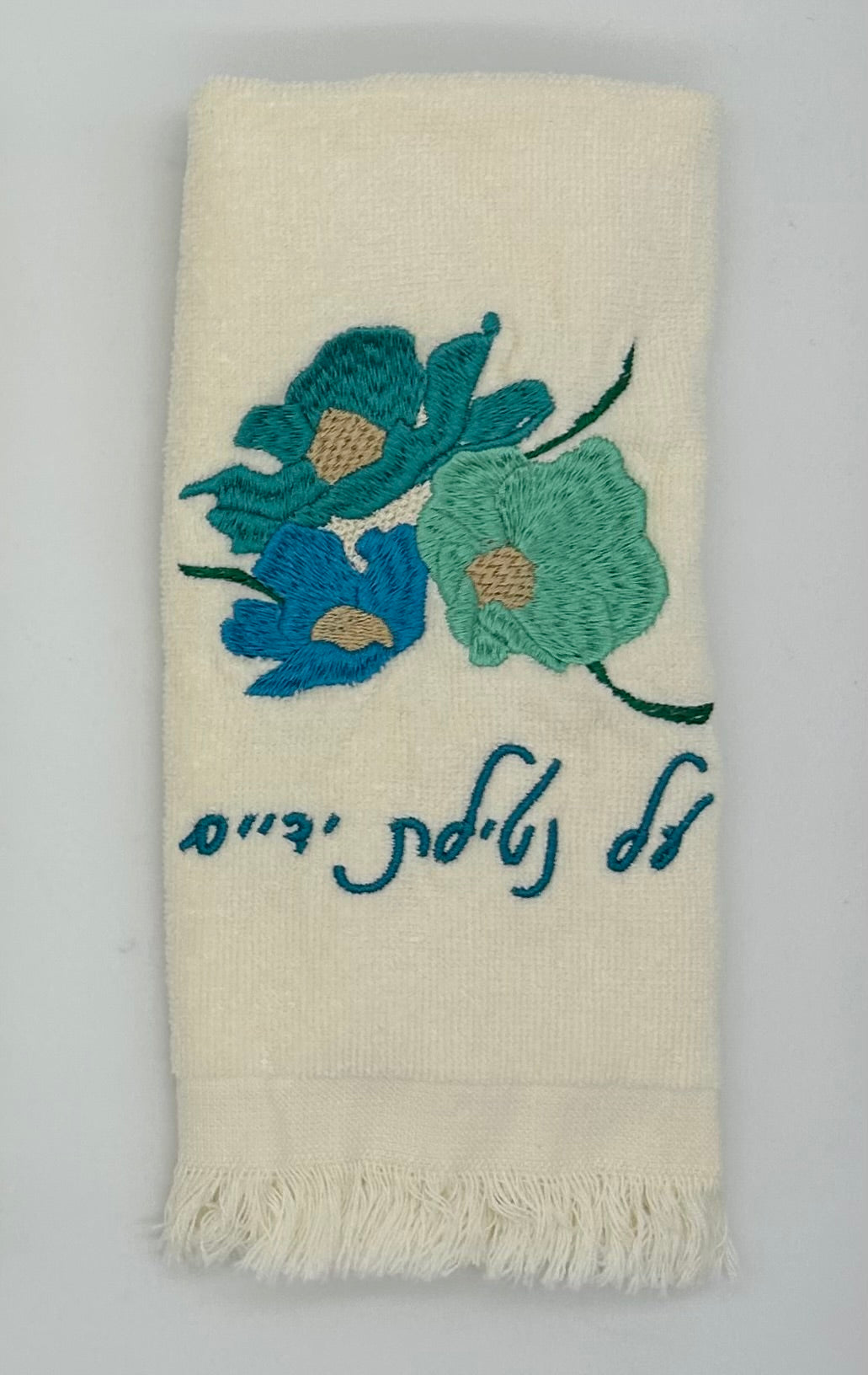 Hand Towels - Aqua Wildflowers