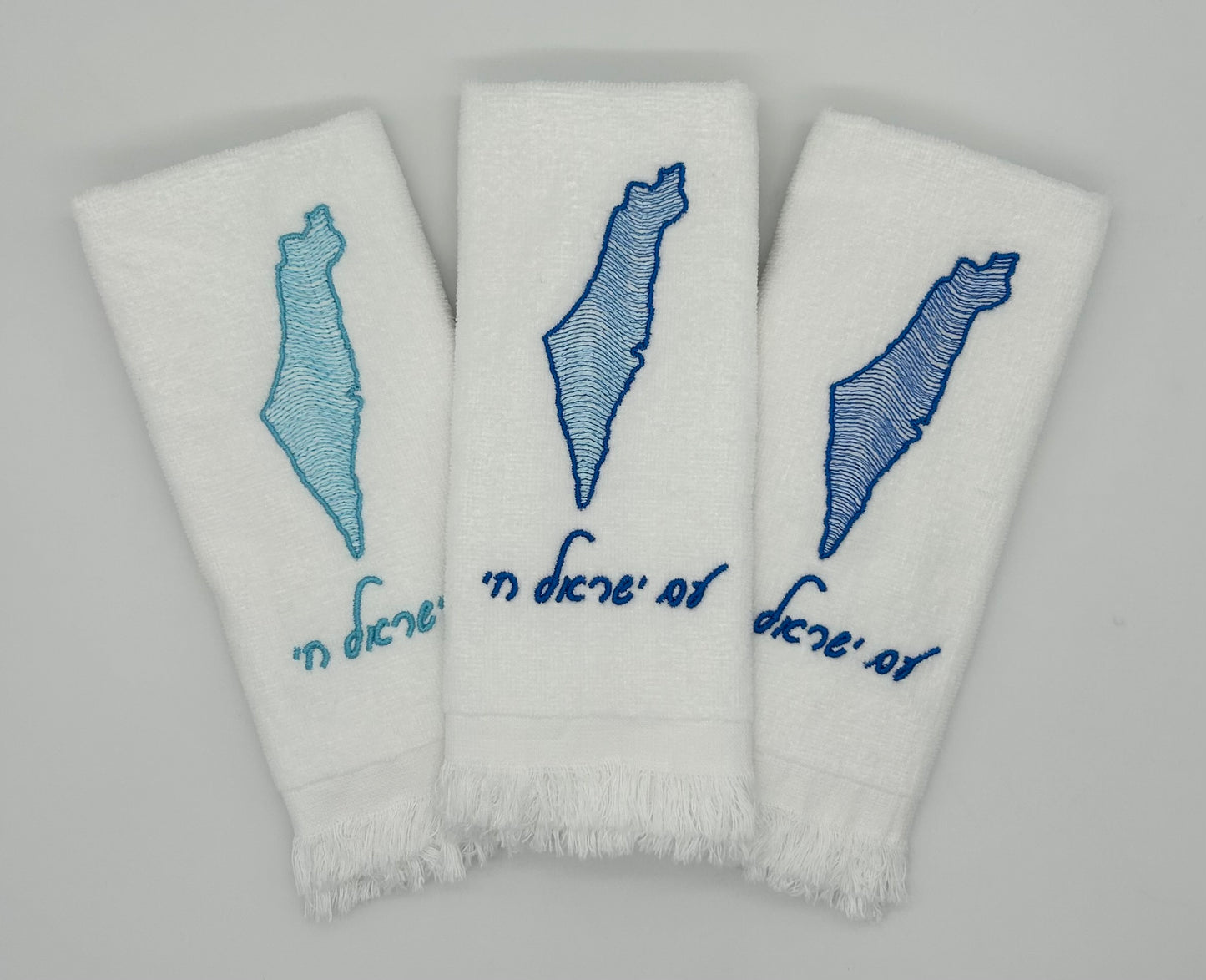 Hand Towels - Wave Filled Israeli Map