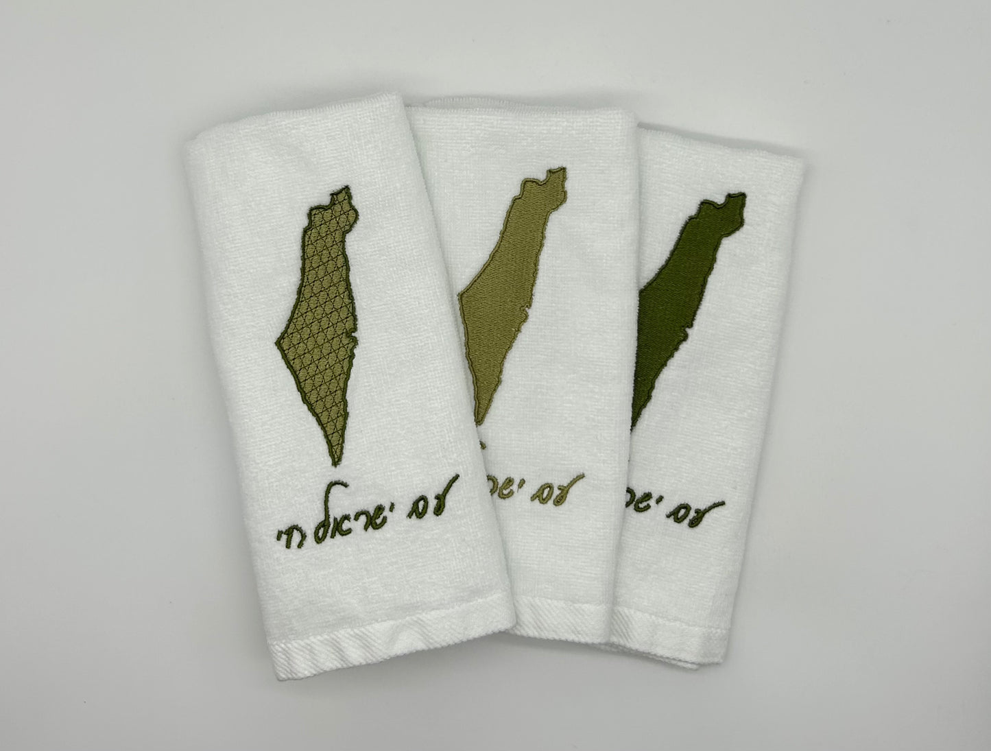 Hand Towels - Magen David Motif Filled Israeli Map