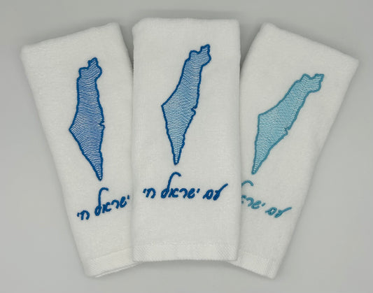 Hand Towels - Wave Filled Israeli Map