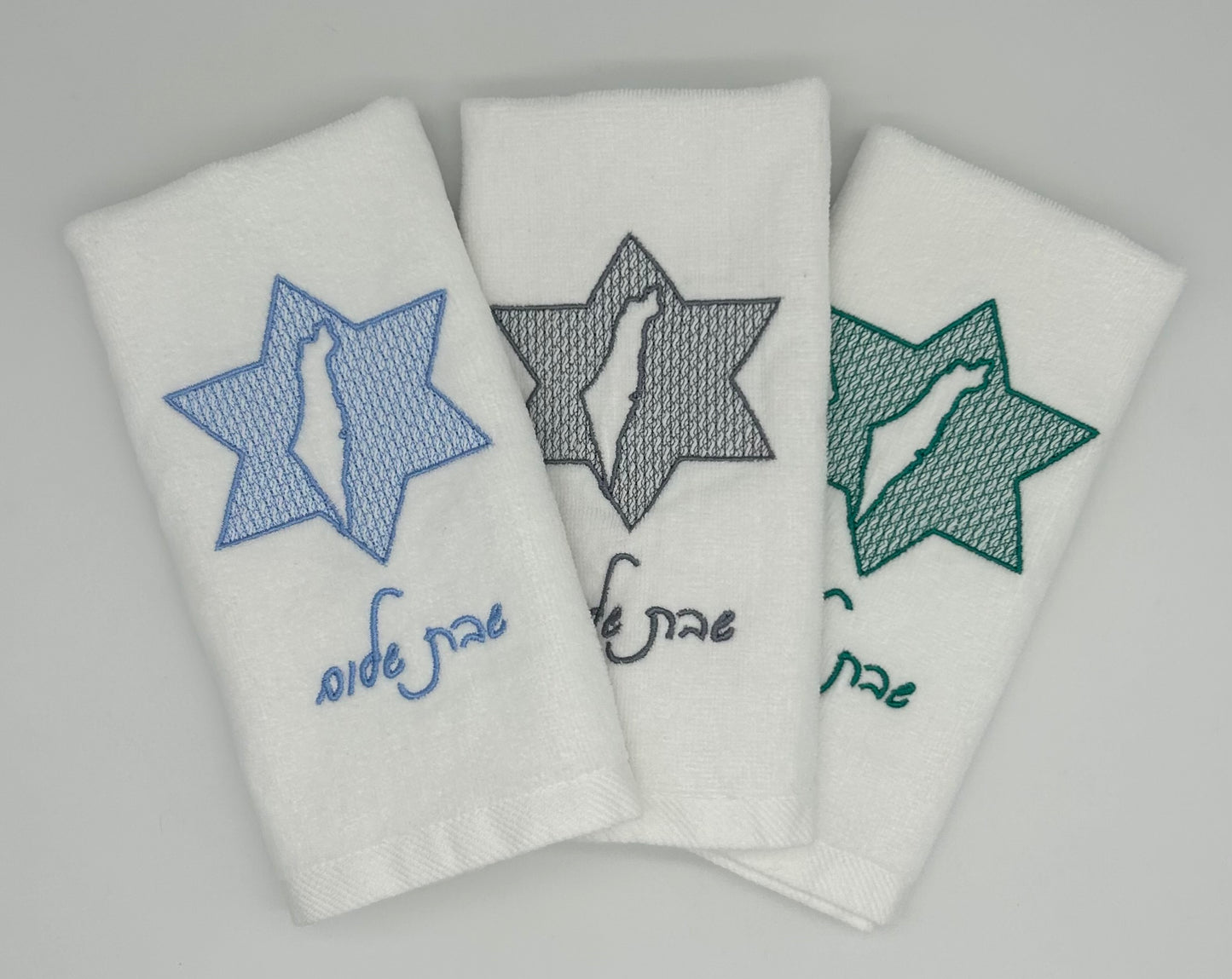 Hand Towels - Embossed Israeli Map