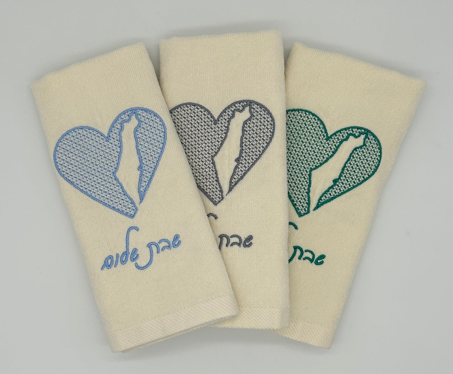 Hand Towels - Embossed Israeli Map