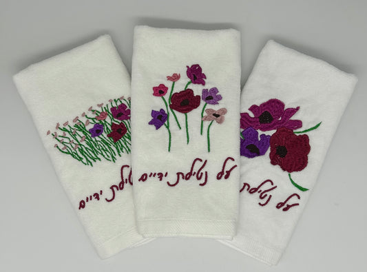 Hand Towels - Fuchsia Wildflowers