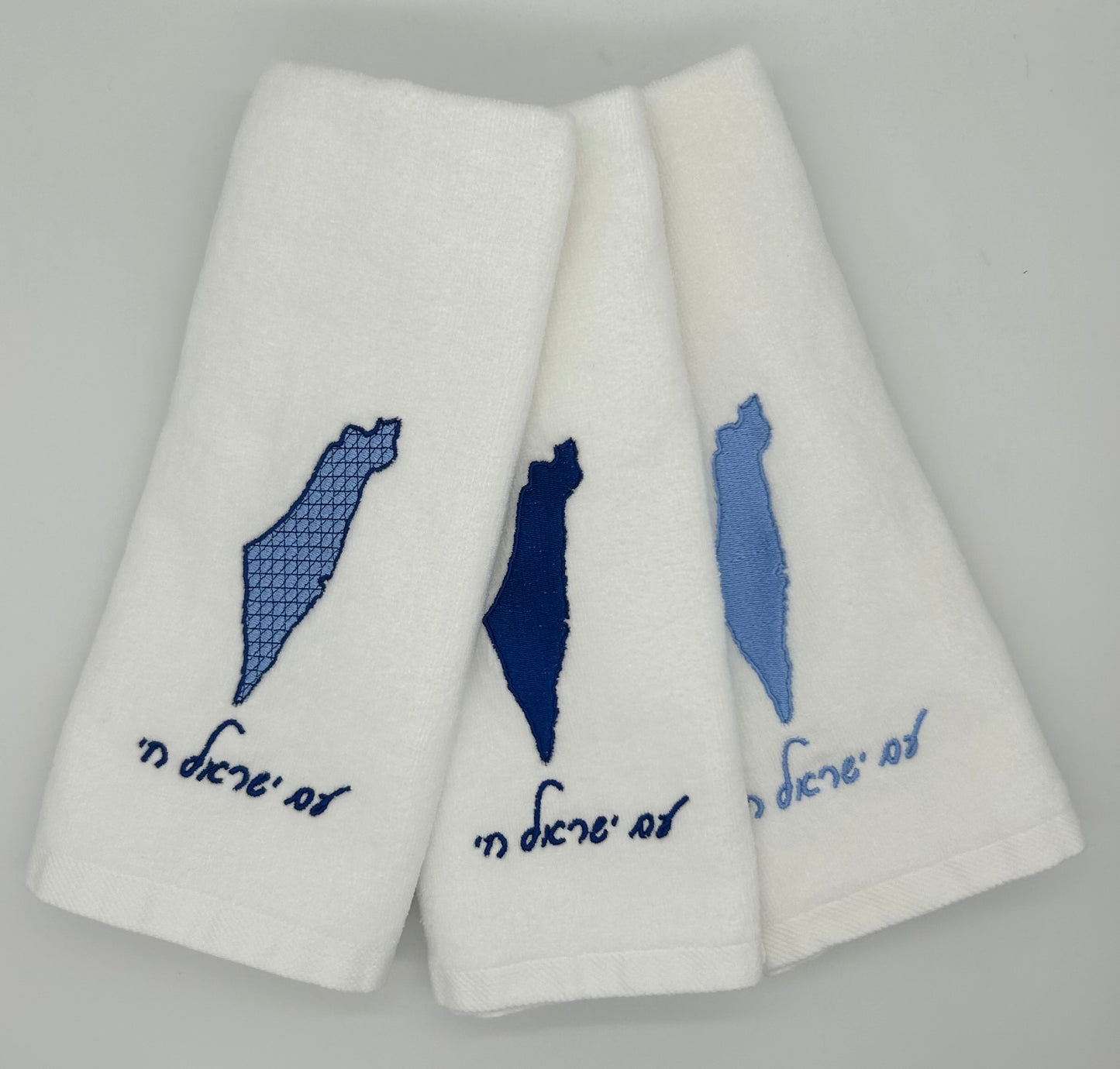 Hand Towels - Magen David Motif Filled Israeli Map
