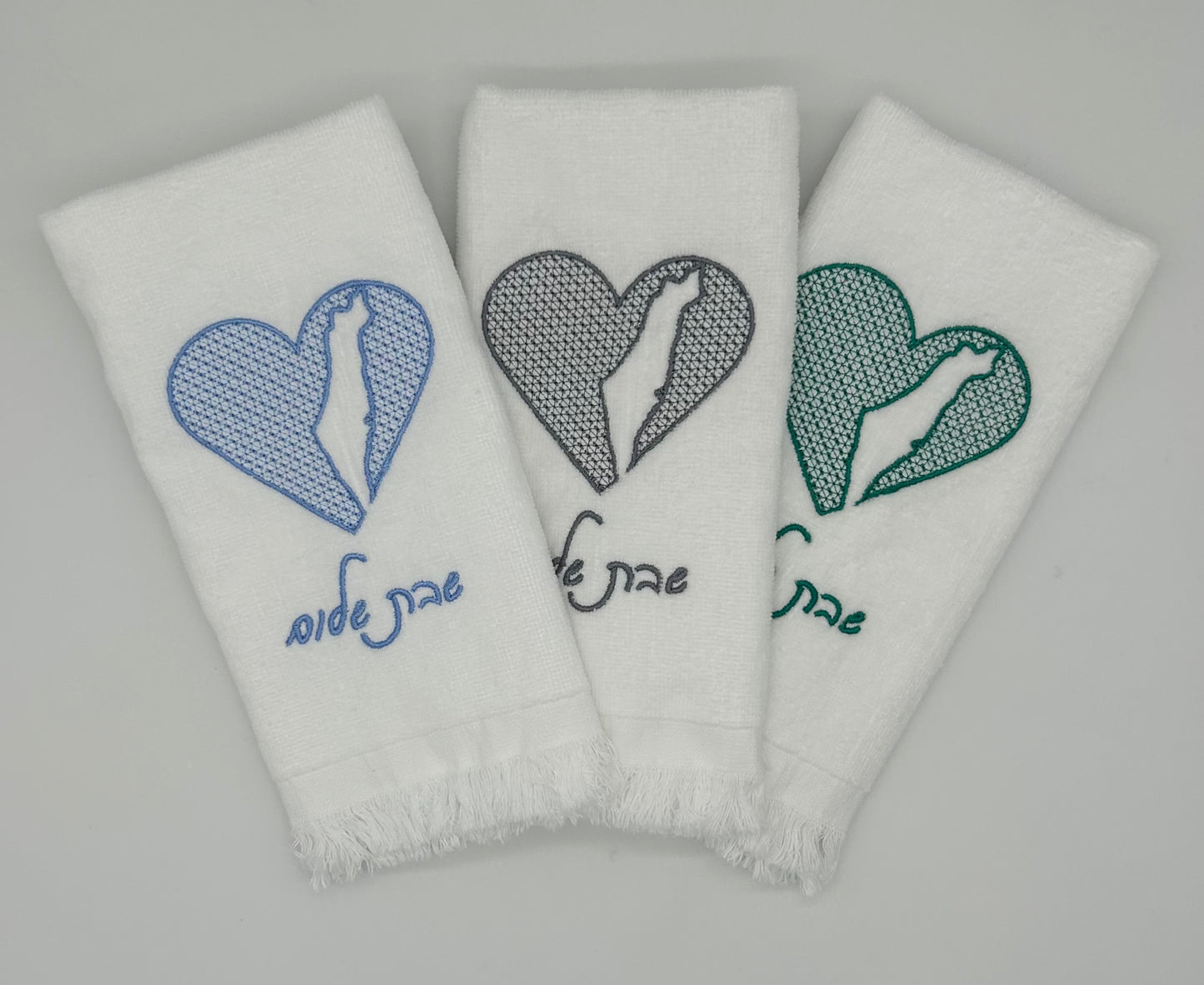 Hand Towels - Embossed Israeli Map