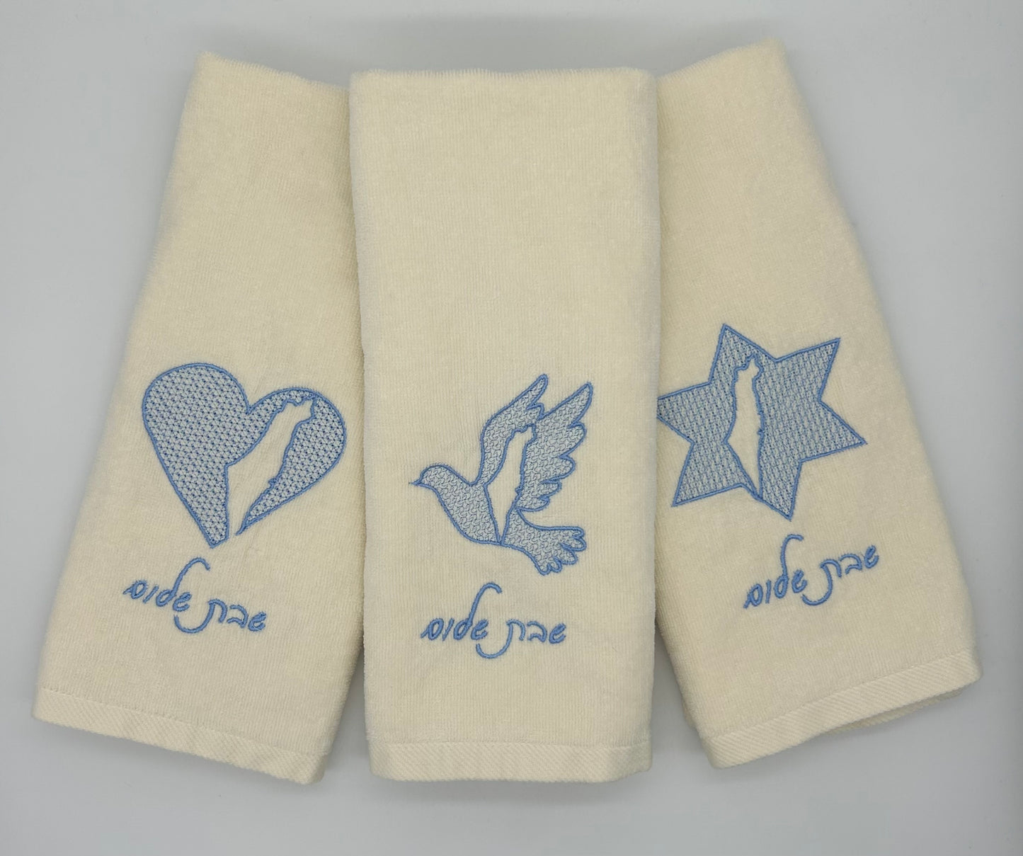 Hand Towels - Embossed Israeli Map