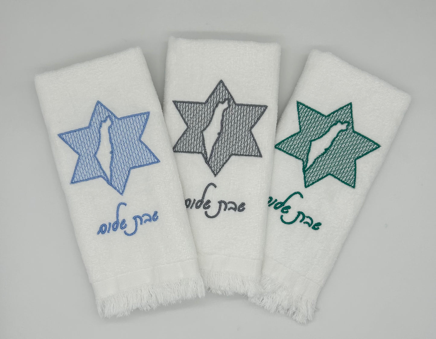 Hand Towels - Embossed Israeli Map