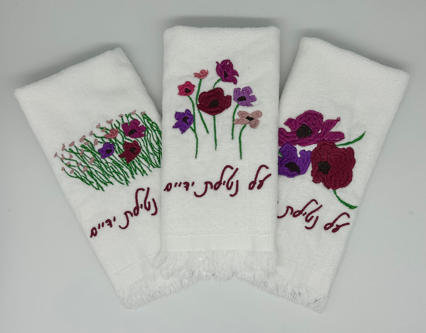 Hand Towels - Fuchsia Wildflowers