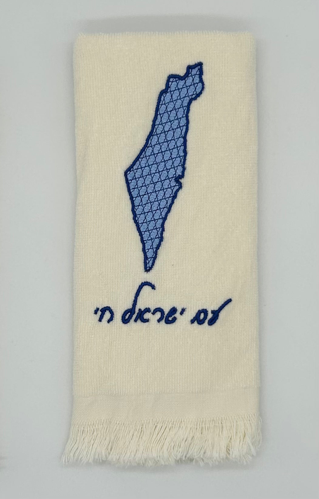Hand Towels - Magen David Motif Filled Israeli Map