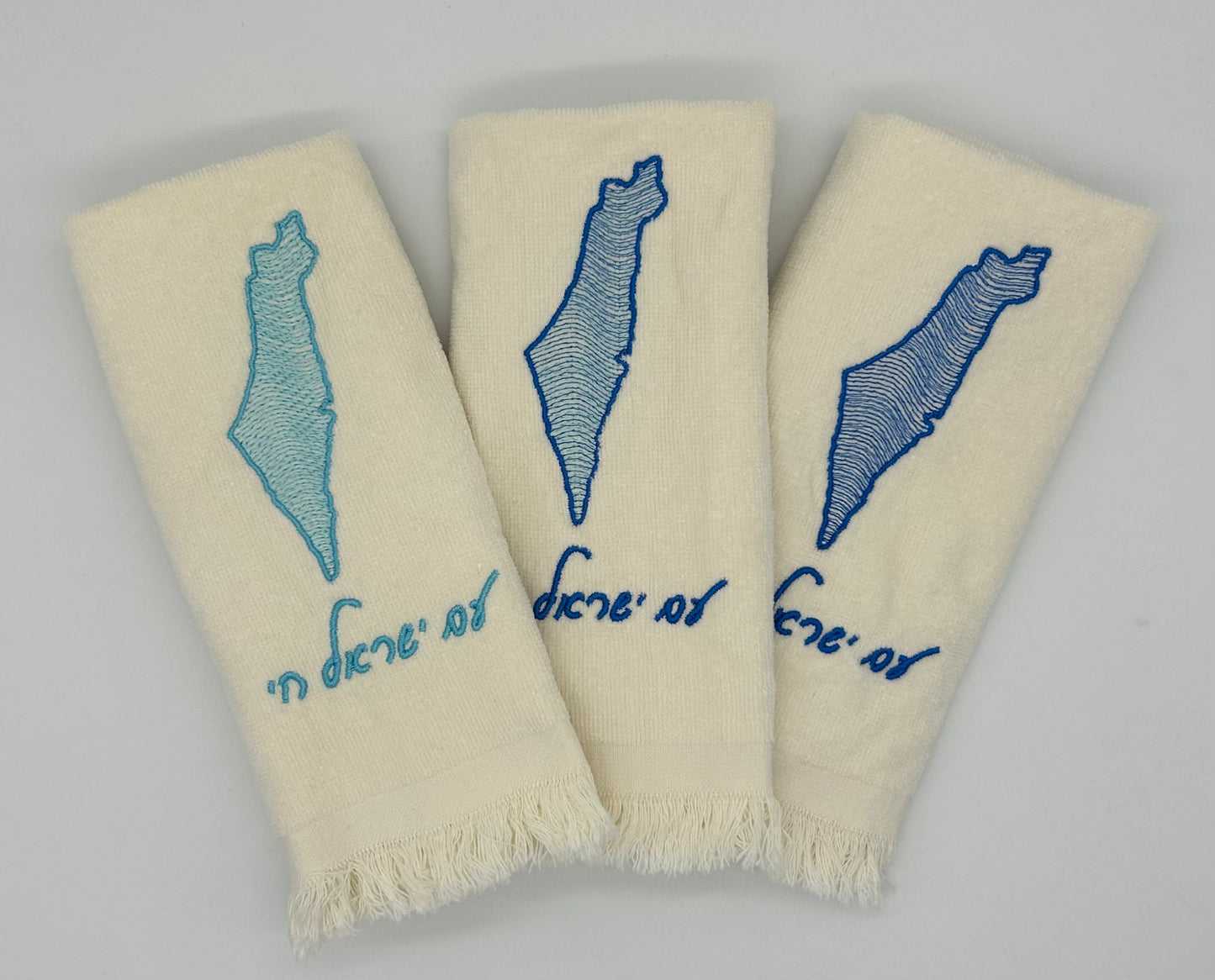 Hand Towels - Wave Filled Israeli Map