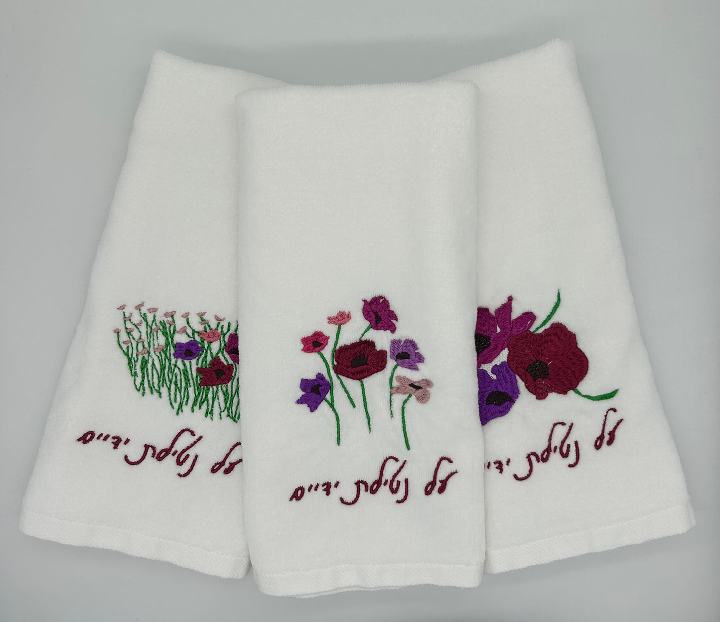 Hand Towels - Fuchsia Wildflowers